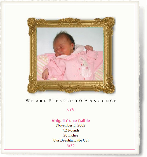 Abigail's Birth Announcement