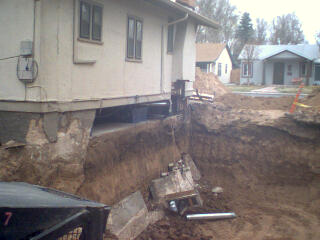 basement Wall falls off