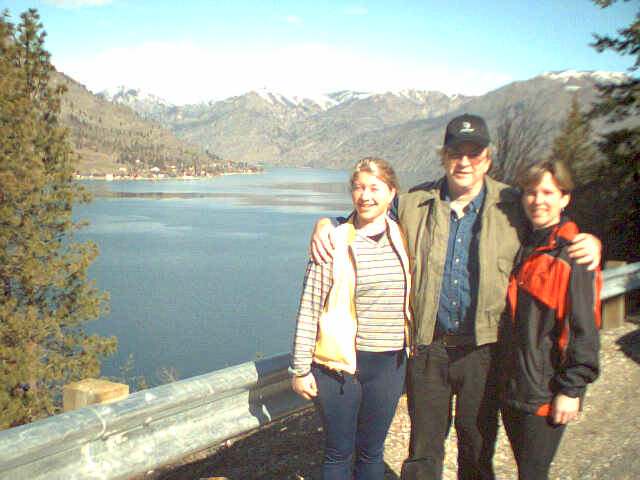 Kalin, Dad and Janeen in front of Lake Chelan.