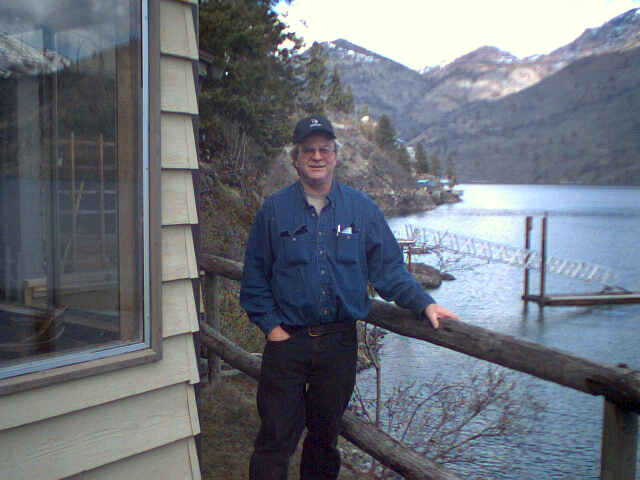 Dad at Kalin's former lakeside cabin.