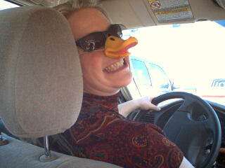 Kalin dons the Road Rage Ducky.