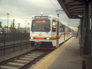 Light Rail to the Nuggets game.